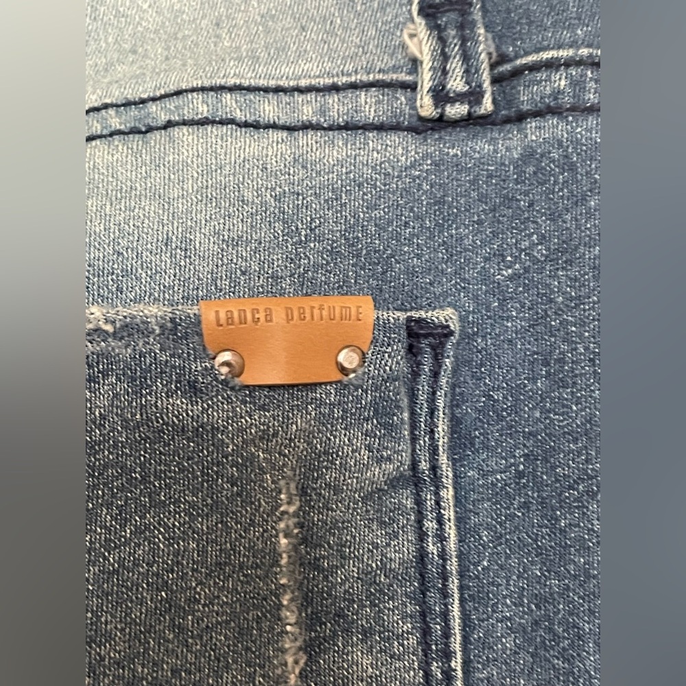 Lanca Perfume Diana Jeans 36 Distressed US 4 Raw Frayed Hem Skinny Stretch Denim - Picture 8 of 12